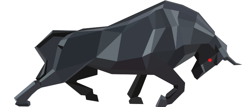 ALPHATORO geometric low-poly bull charging
